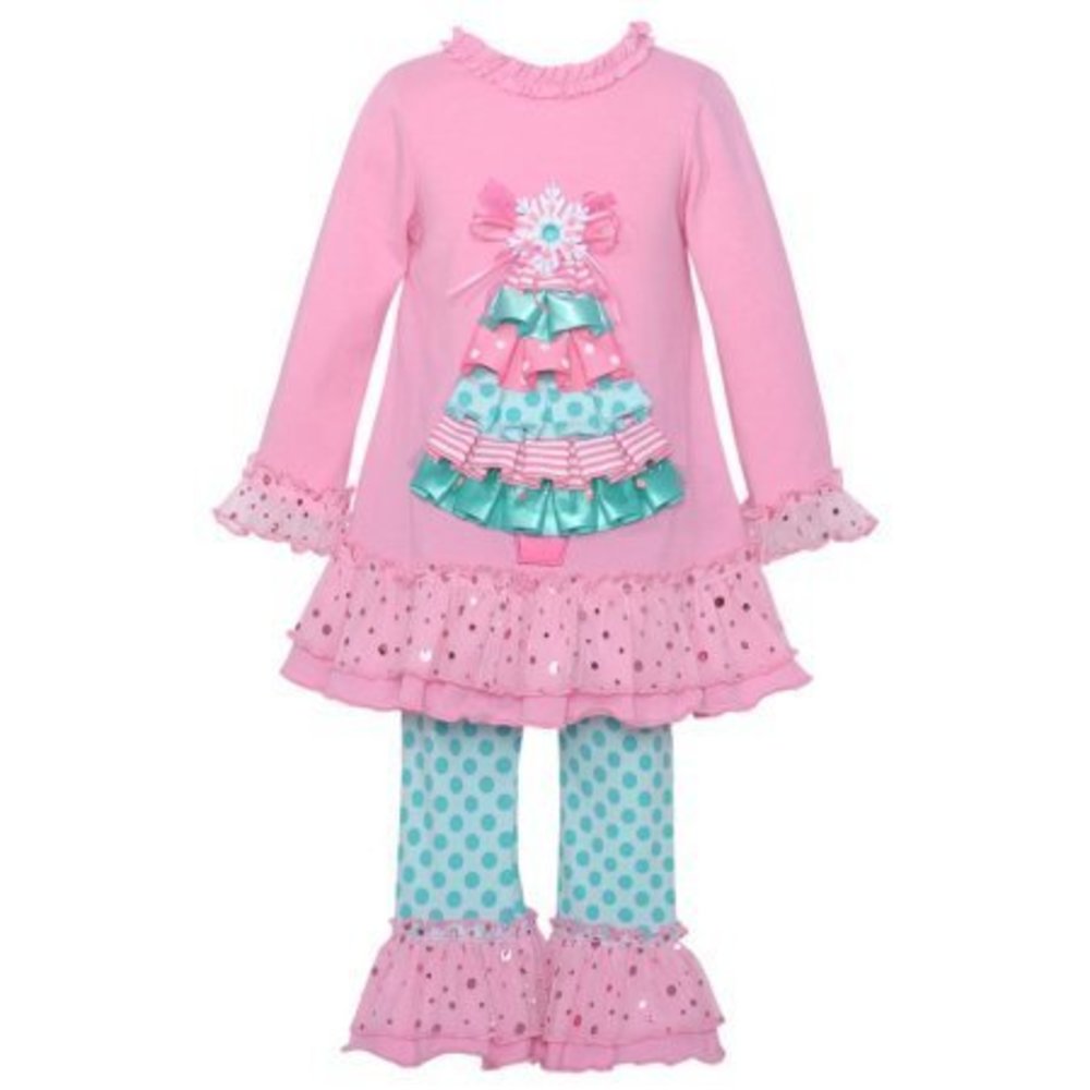 Rare Editions Blue Glitter Mesh Dress for Girls
